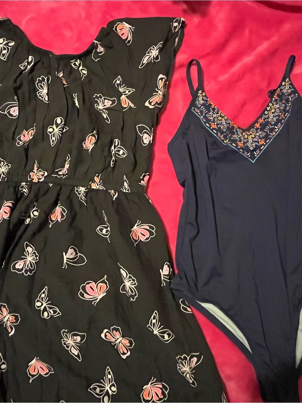 Girls BUNDLE:Embroidered bathing suit, Girls dress,  sz10-12. NWT